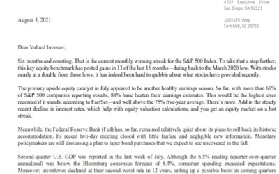 Client Letter | Six Months and Counting | August 5, 2021
